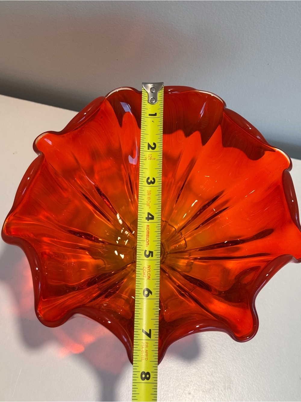 L.E. SMITH Simplicity Flame Amberina Hankerchief VASE / BOWL 7" Tall Mid Century - Picture 4 of 5